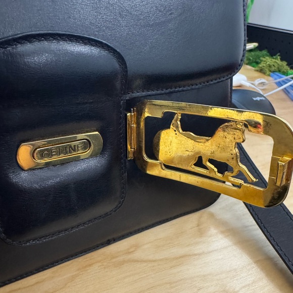 Celine Black and Gold Crossbody Bag with Ornate Clasp - Picture 3 of 12